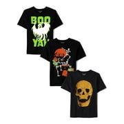 The Children's Place Boys Short Sleeve Halloween T-Shirt, 3-Pack, Sizes XS-XXL
